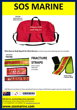 SOS Mine Rescue body bag + fracture straps SOS-5254